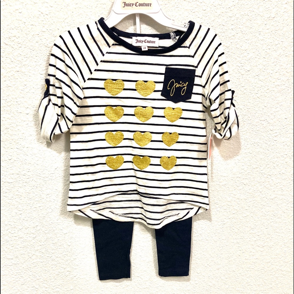 Juicy Couture Girls Tod 2 PC Legging Set.